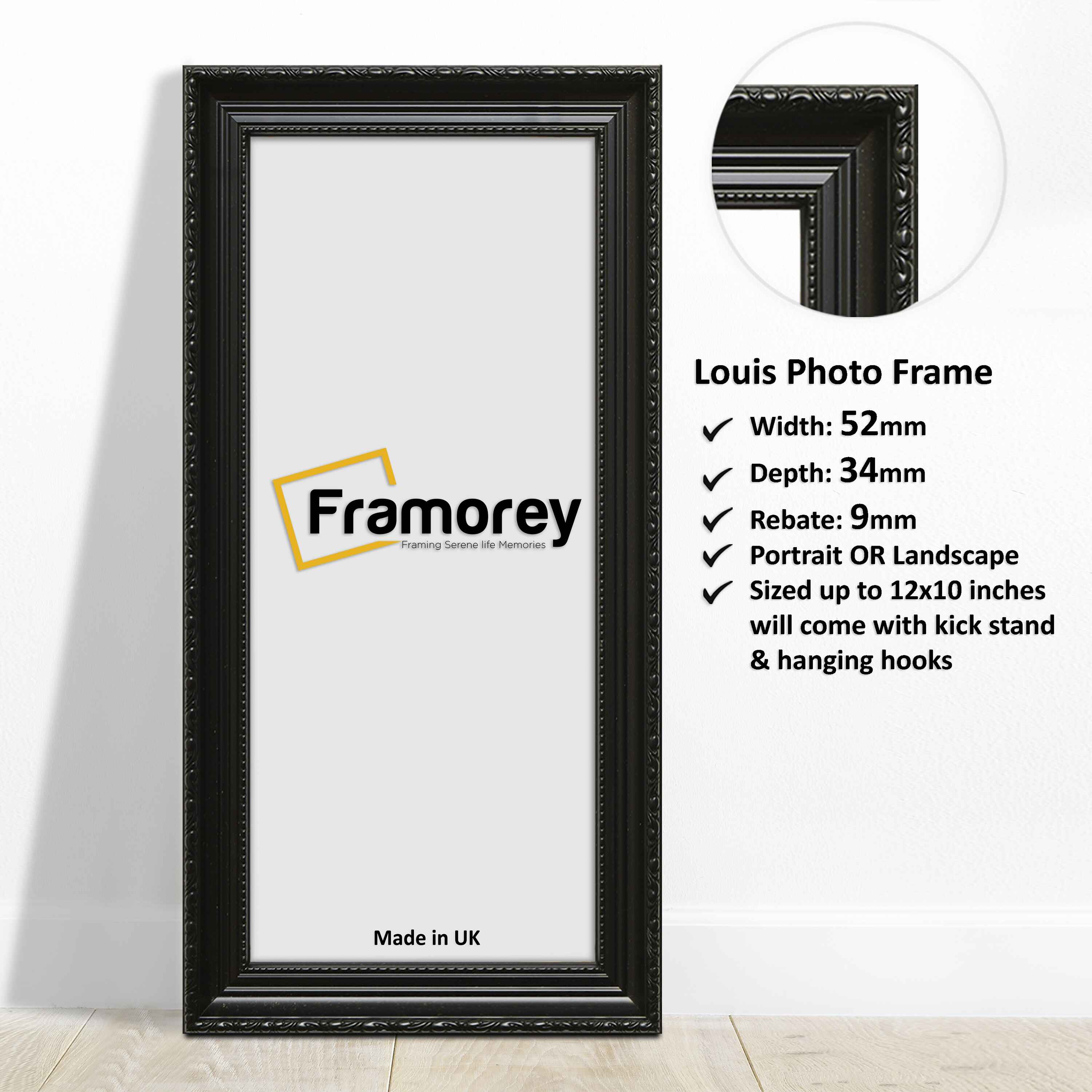 Panoramic Size Louis Black Maxi Art Poster Frames Picture Frames