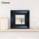 Square Size Brushed Black Picture Frames With Black Mount