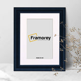 Grained Black Picture Frame Fletcher Wood Wall Art Frame With White Mount