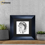 Square Size Brushed Black Picture Frames With Black Mount