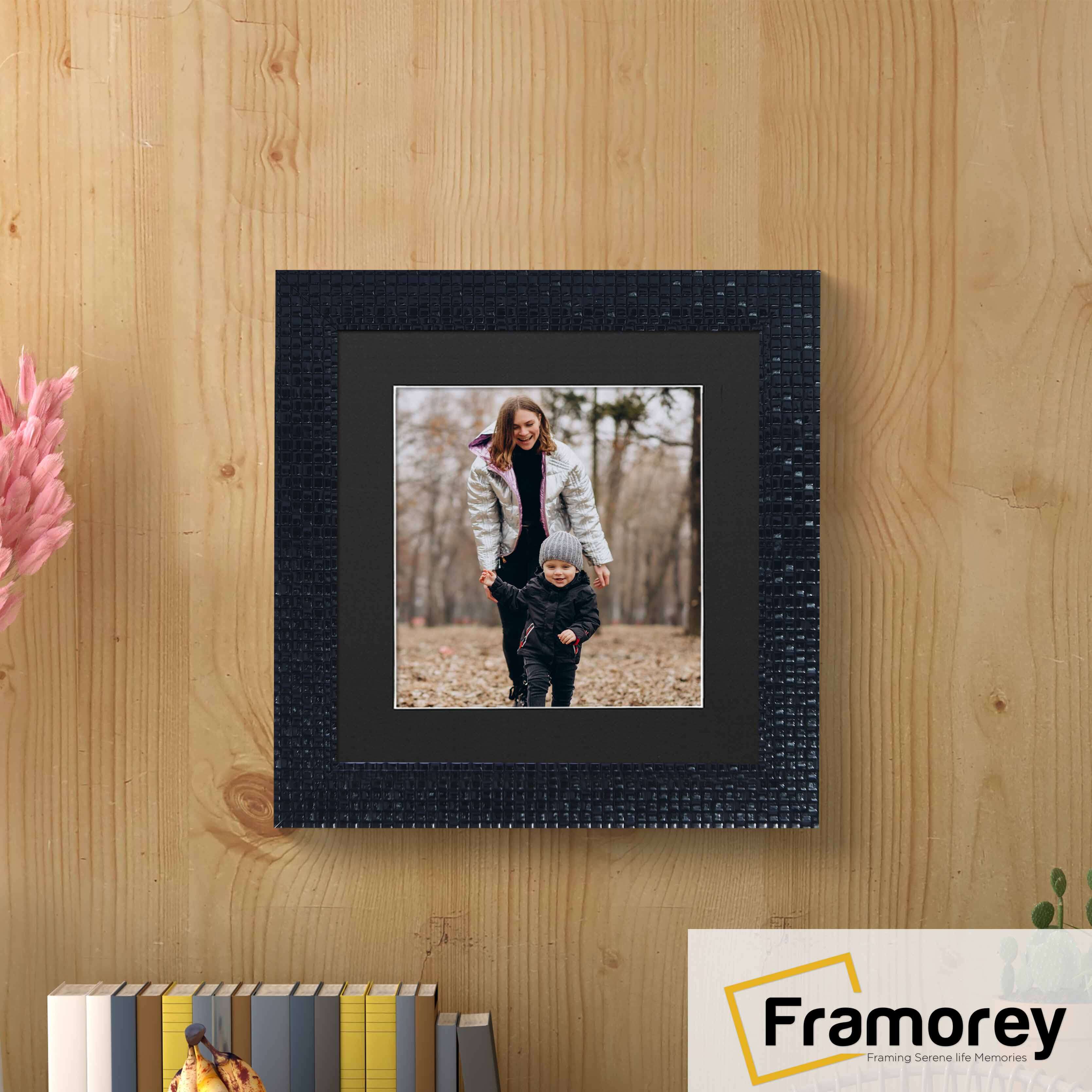 Square Size Black Picture Frame Rockstar Style Photo Frame With Black Mount