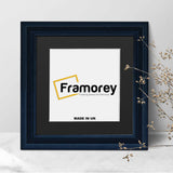 Square Size Grained Black Picture Frame Fletcher Wood Style With Black Mount