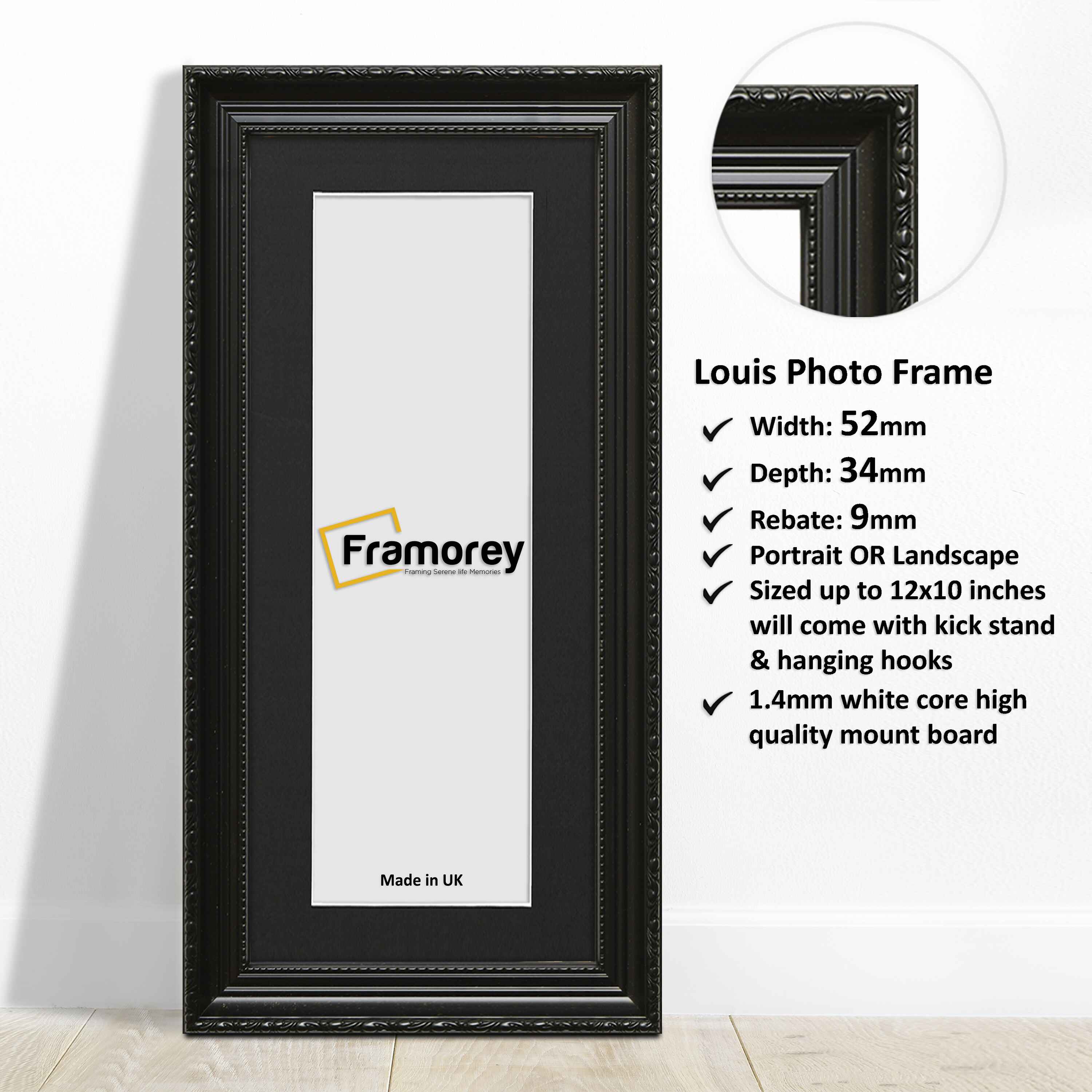 Panoramic Size Louis Black Maxi Art Poster Frames Picture Frames With Black Mount
