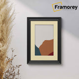 Swept Style Black Picture Frame Wall Décor Photo Frame With Ivory Mount