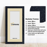 Panoramic Black Picture Frame Rockstar Wall Art Frame With Ivory Mount
