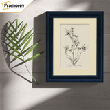 Grained Black Picture Frame Fletcher Wood Wall Art Frame With Ivory Mount