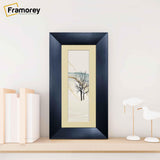 Panoramic Size Brushed Black Engraved Frames Handmade Poster Frames With Ivory Mount