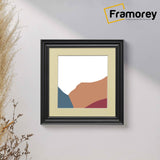 Swept Style Square Black Picture Frame Wall Decor Photo Frame With Ivory Mount