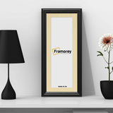 Antique Style Panoramic Size Black Picture Frame with Ivory Mount