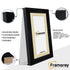 Panoramic Size Black Picture Frames Handmade Wooden Poster Frames With Ivory Mount