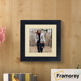 Square Size Black Picture Frame Rockstar Style Photo Frame With Ivory Mount