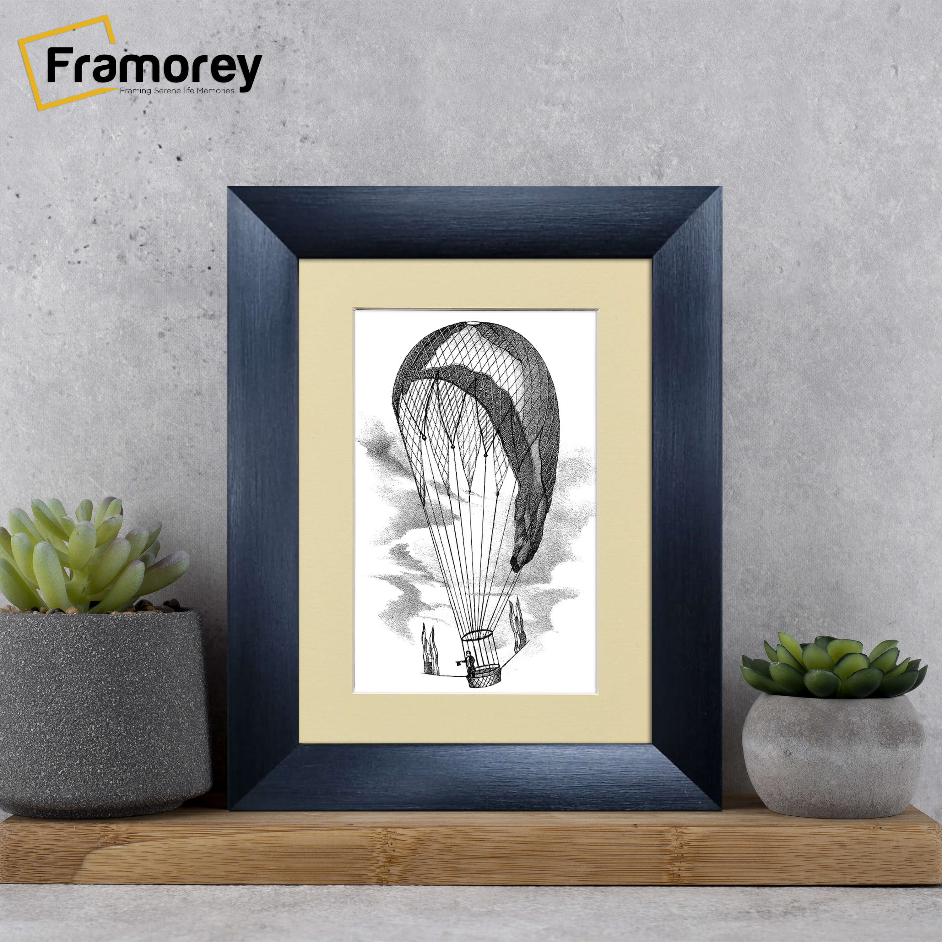 Brushed Black Picture Frame Poster Frame With Ivory Mount