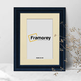 Grained Black Picture Frame Fletcher Wood Wall Art Frame With Ivory Mount