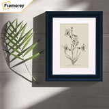 Grained Black Picture Frame Fletcher Wood Wall Art Frame With White Mount