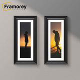 Swept Style Panoramic Black Picture Frame Wall Frame With White Mount