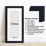Panoramic Black Picture Frame Rockstar Wall Art Frame With White Mount