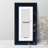 Panoramic Size Grained Black Picture Frame Photo Frame Fletcher Wood With White Mount