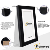 Panoramic Black Picture Frames Handmade Poster Frames With White Mount
