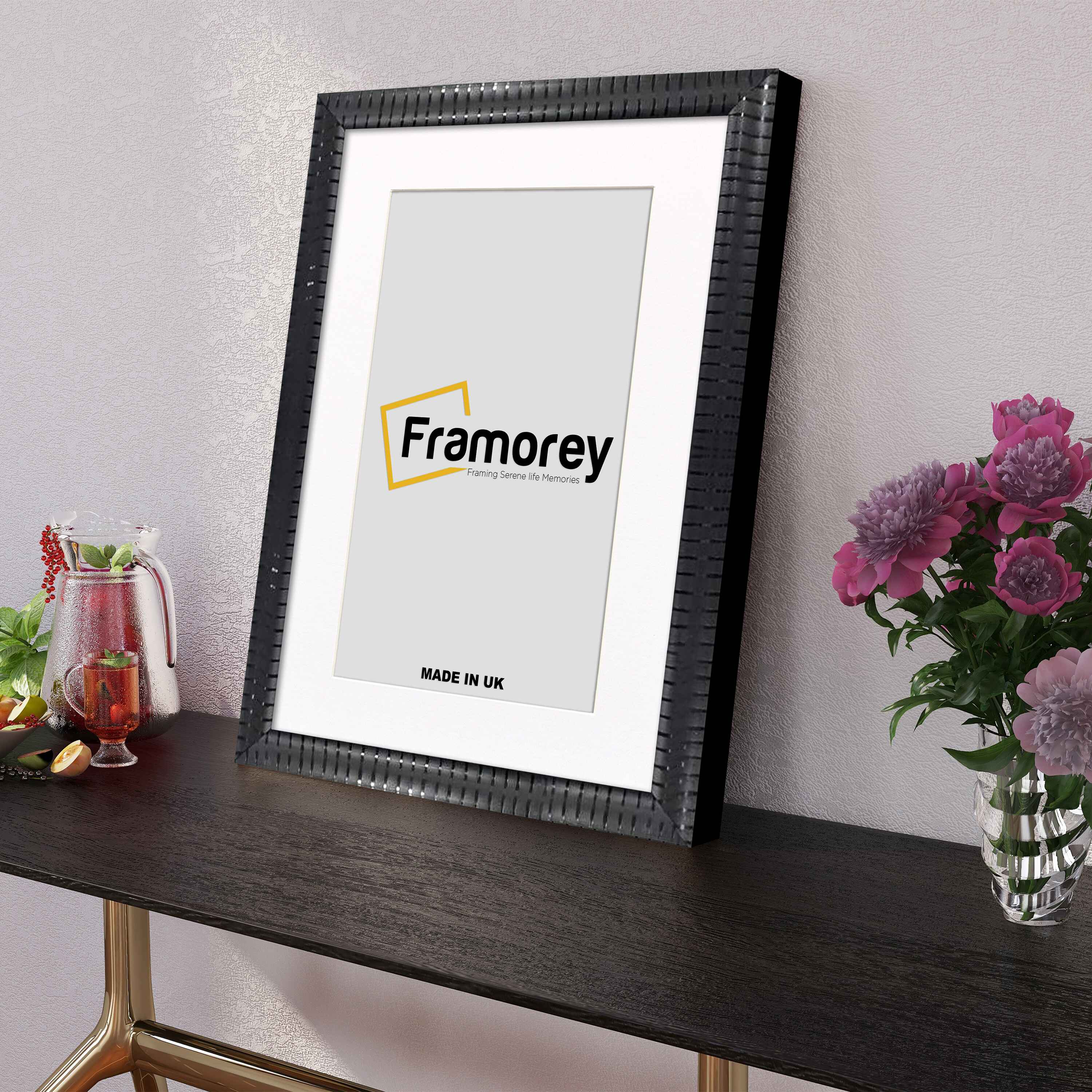 Black Wall Photo Frame poster Frame With White Mount