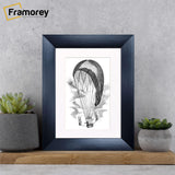 Brushed Black Picture Frame Poster Frame With White Mount