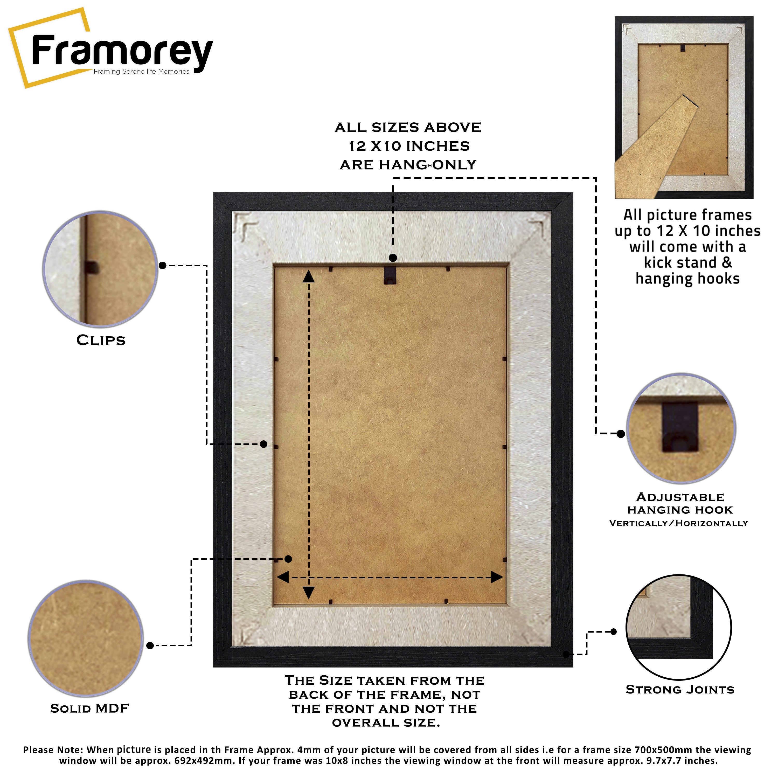 Wooden Picture Frame Backside View Highlighting it's parts