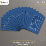 Blue Bevel Cut Mount pack of 16.