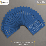 Blue Bevel Cut Mount pack of 24.