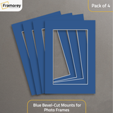 Blue Bevel Cut Mount pack of 4.