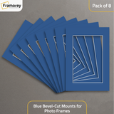 Blue Bevel Cut Mount pack of 8.