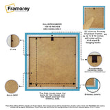 Square Blue Picture Frame with Black mount Wall Art Photo Frames