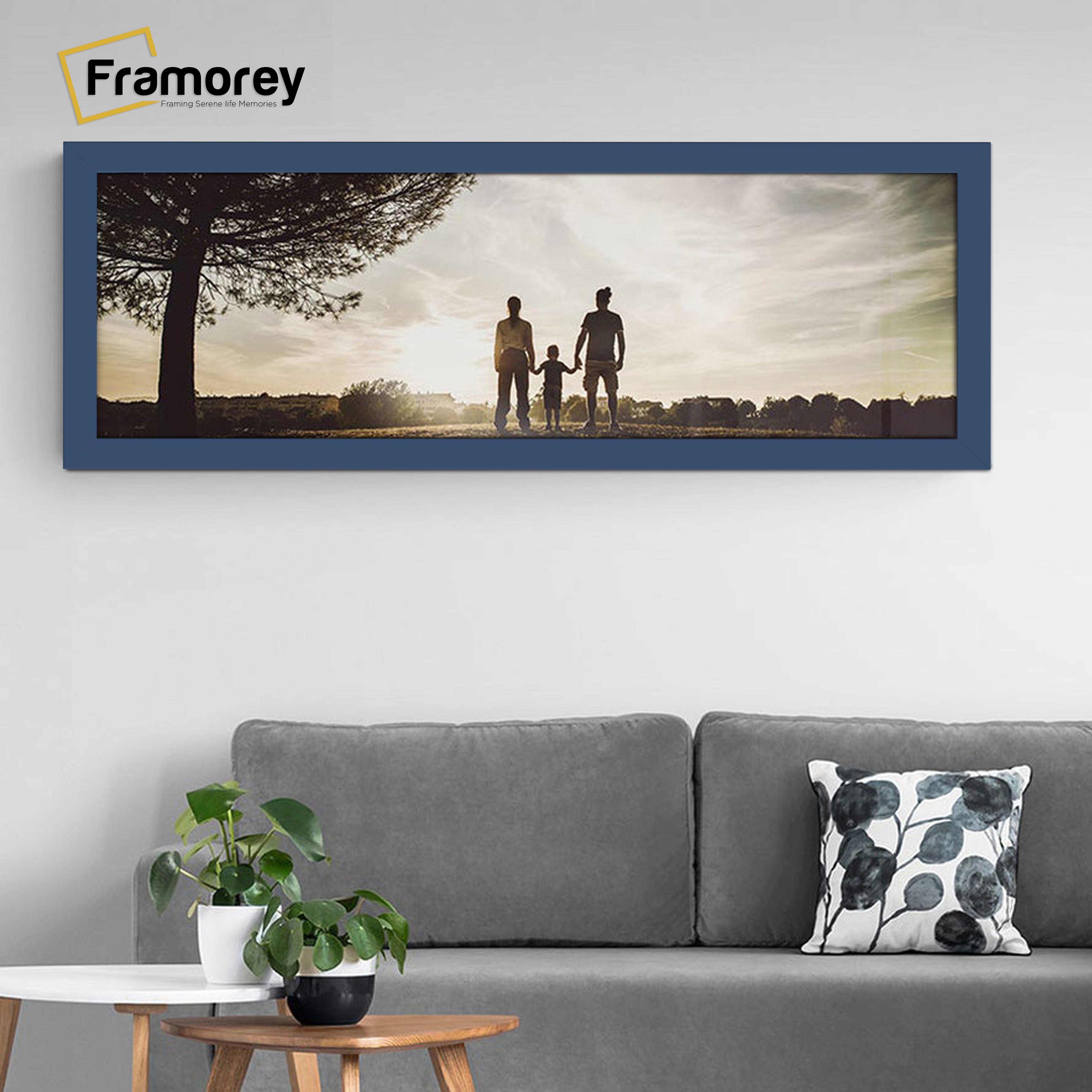 Blue-Panoramic-Photo-Frames-With-White-Mount-Wall-Decor-Frame