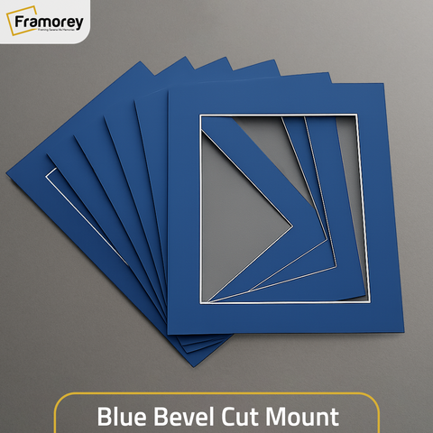 Blue Bevel Cut Mount