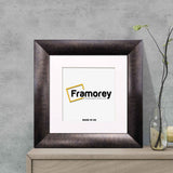 Square Size Brushed Gold Picture Frames With White Mount