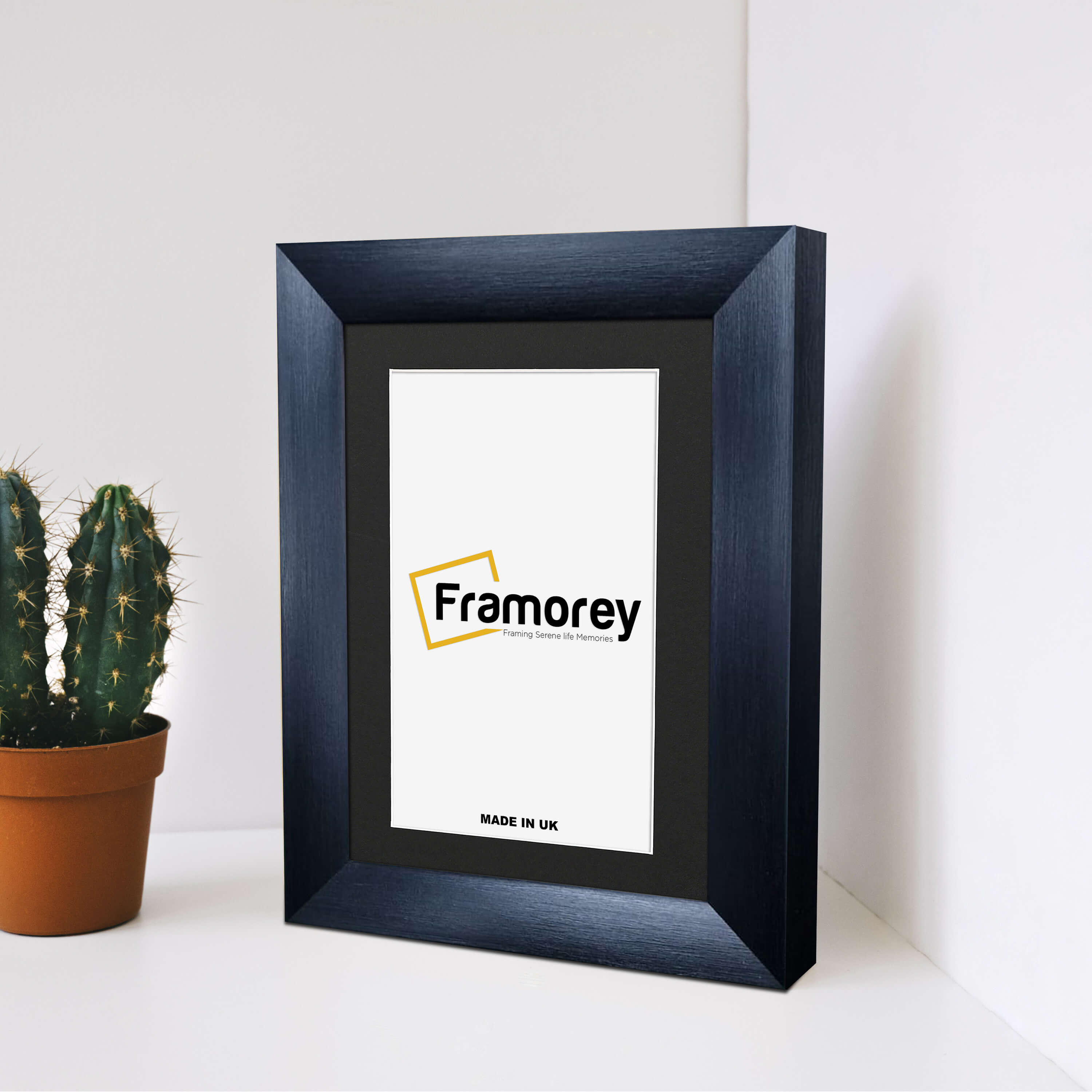 Square Size Brushed Black Picture Frames With Black Mount