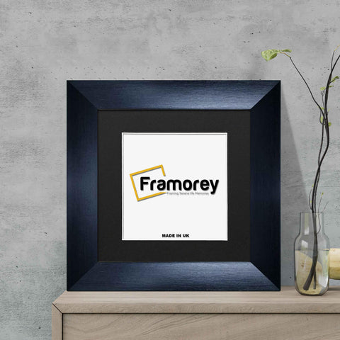 Square Size Brushed Black Picture Frames With Black Mount