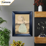 Black Picture Frame White Mount Poster Frame is hanged on wall