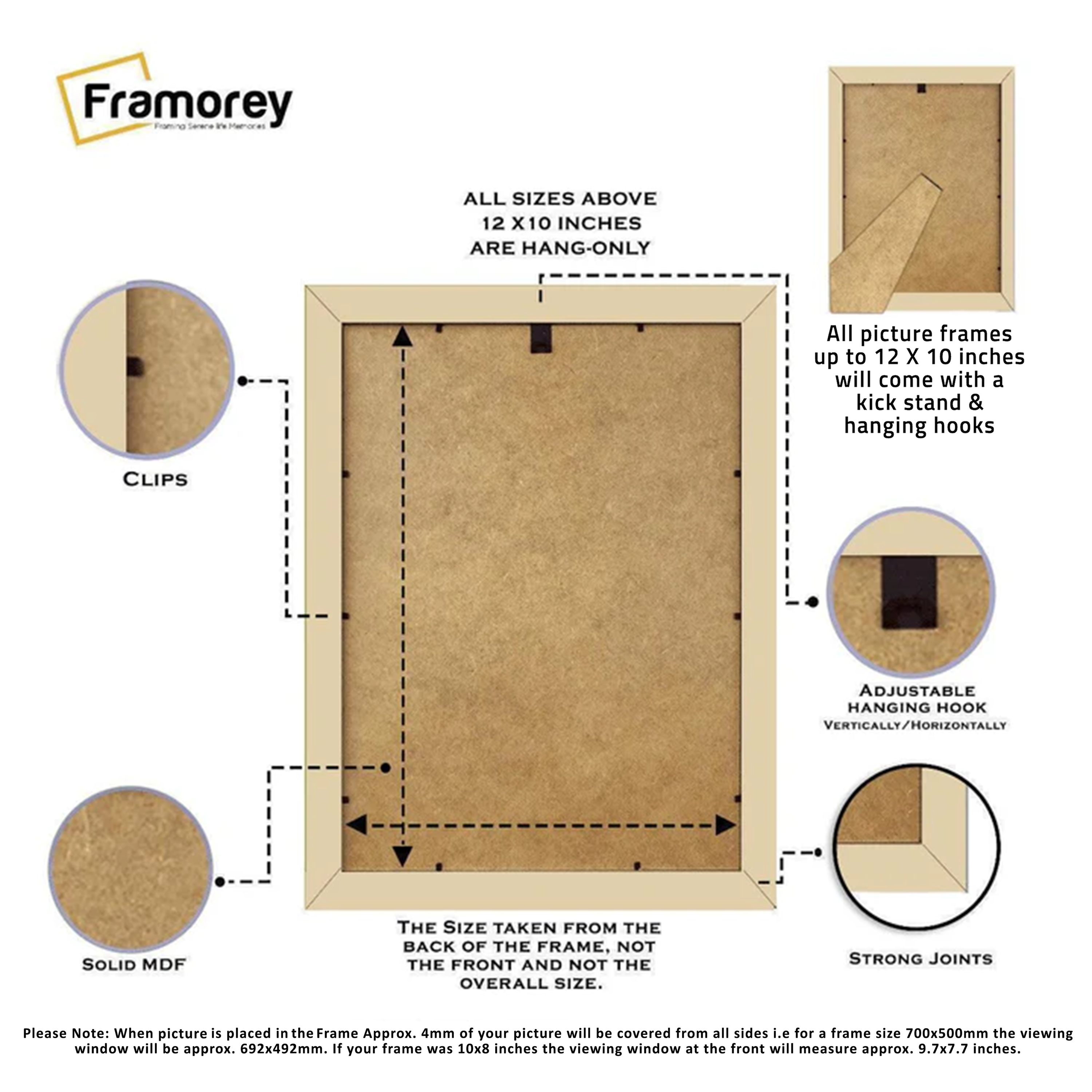 Copper Picture Frame Backside View Highlighting its Features