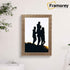 Copper picture frame hanged on a wall.