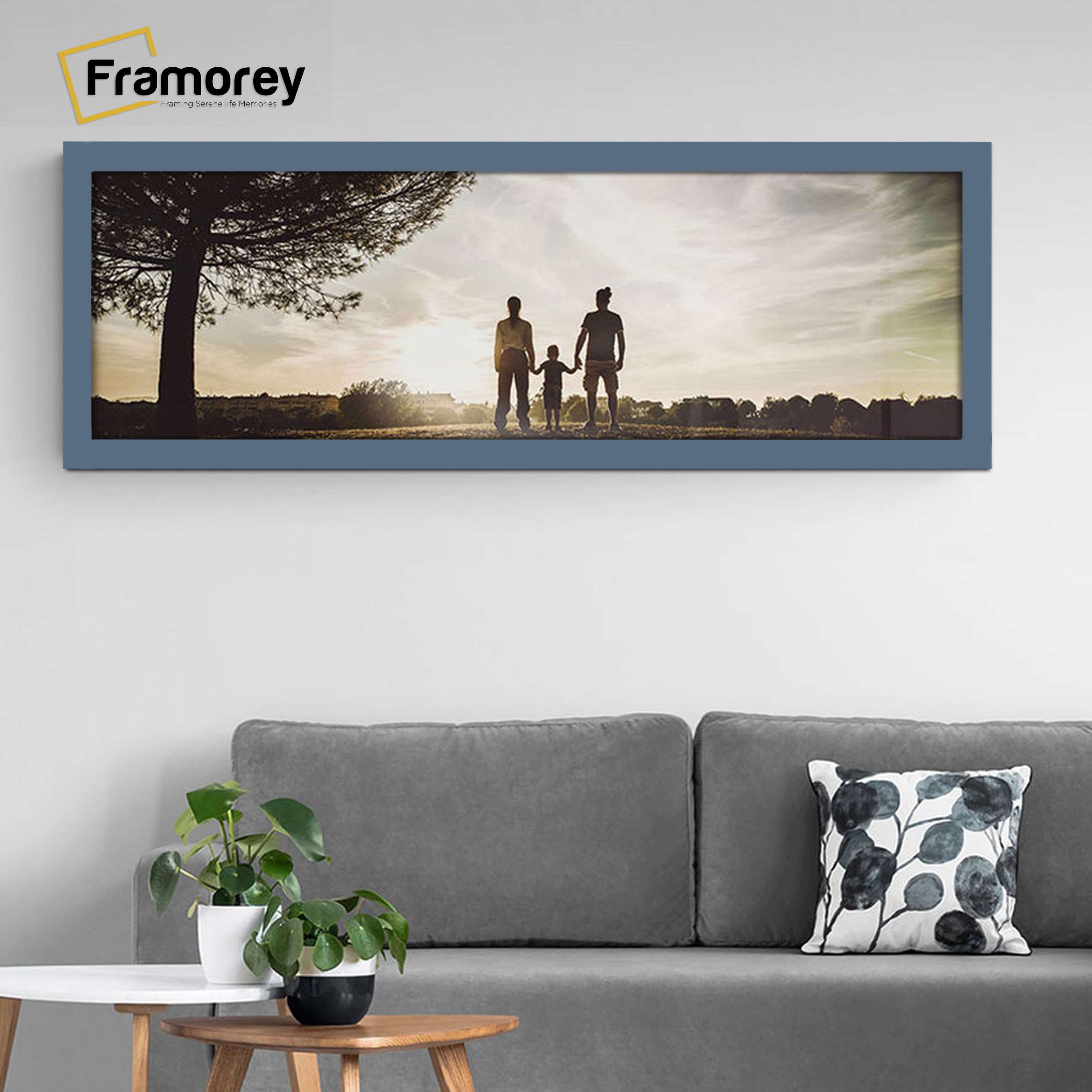 Panoramic Size Dark Grey Picture Frames Wall Décor Frame