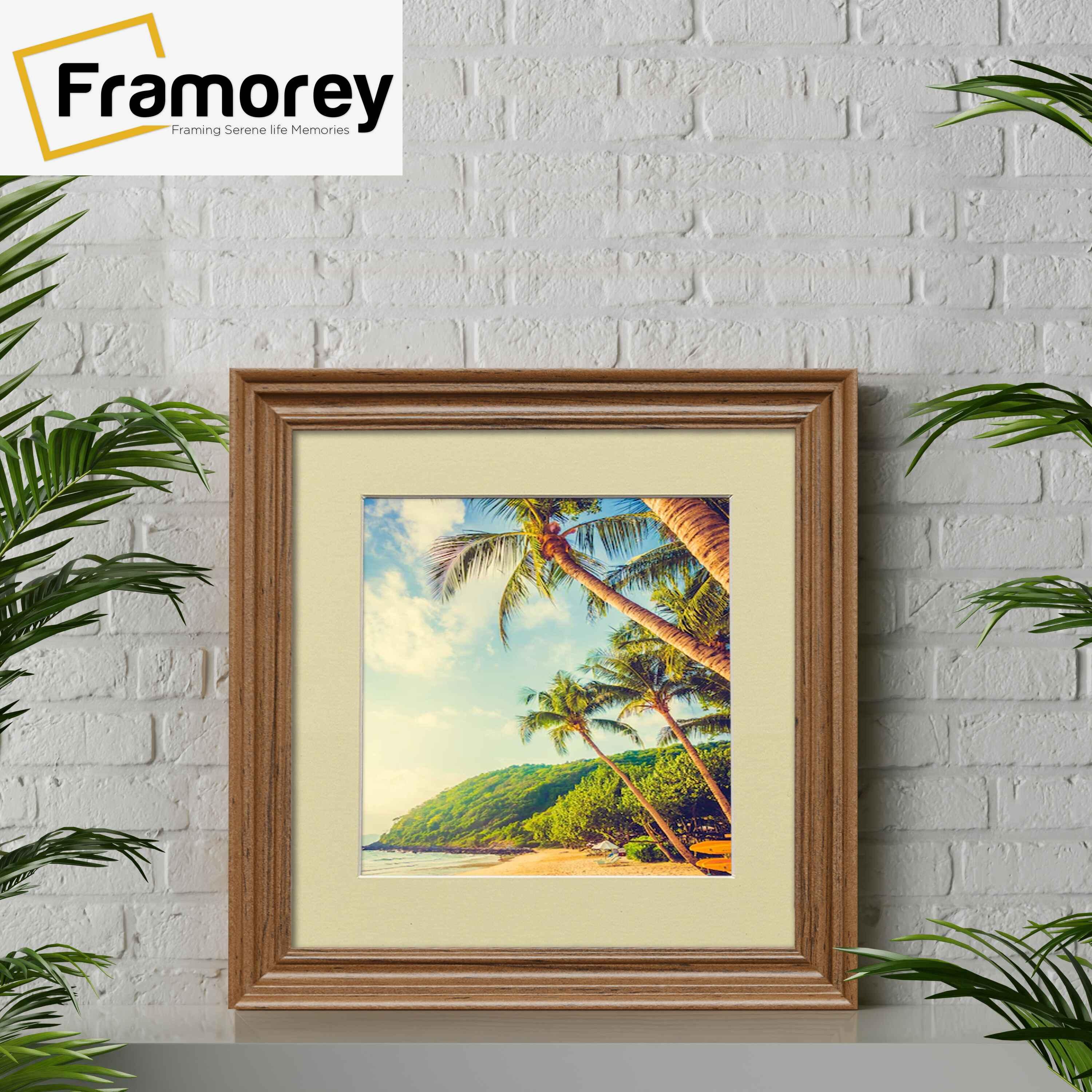 Square Walnut Frame Swept Style Square Walnut Picture Frame with Ivory Mount – FRAMOREY