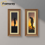 Swept Style Panoramic Walnut Picture Frame With Ivory Mount