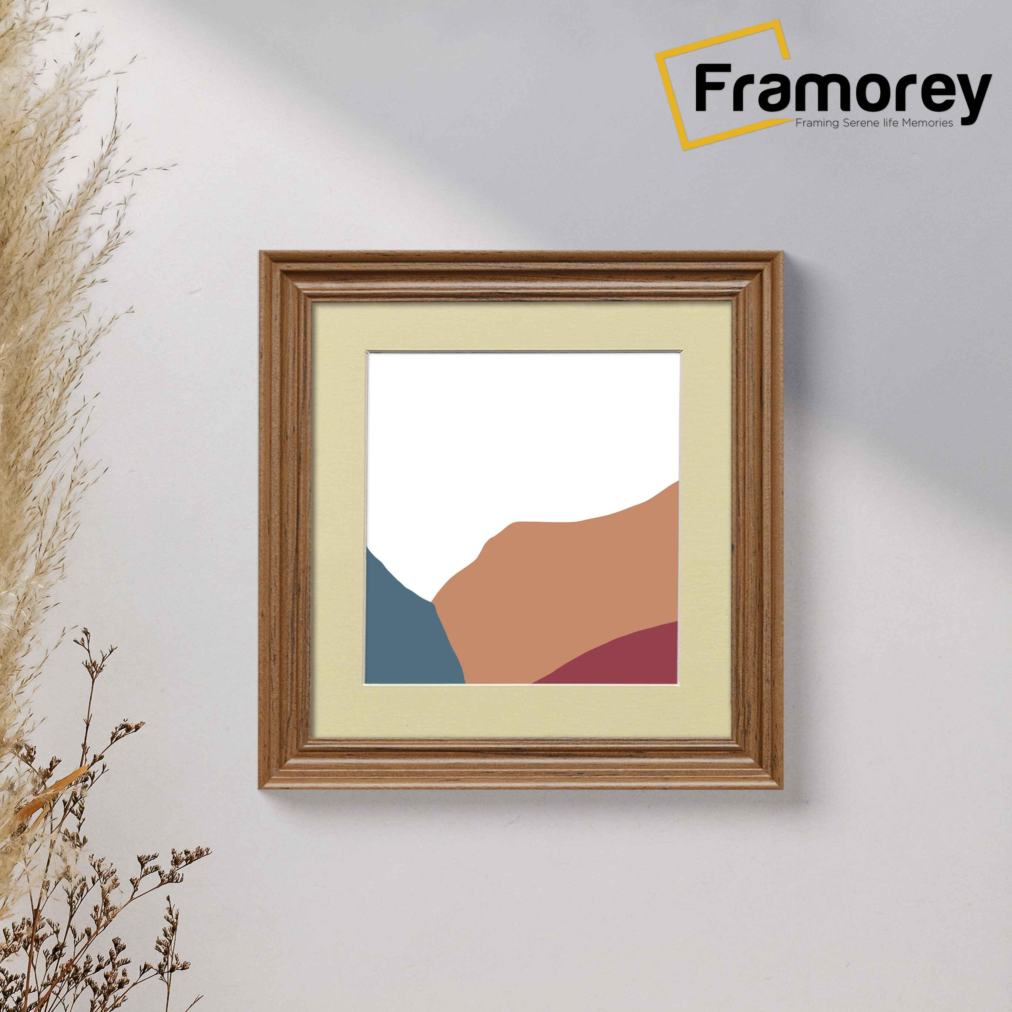 Square Walnut Frame Swept Style Square Walnut Picture Frame with Ivory Mount – FRAMOREY