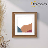 Swept Style Square Walnut Picture Frame Wall D?cor Photo Frame With White Mount