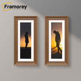 Swept Style Panoramic Walnut Picture Frame Photo Frame With White Mount