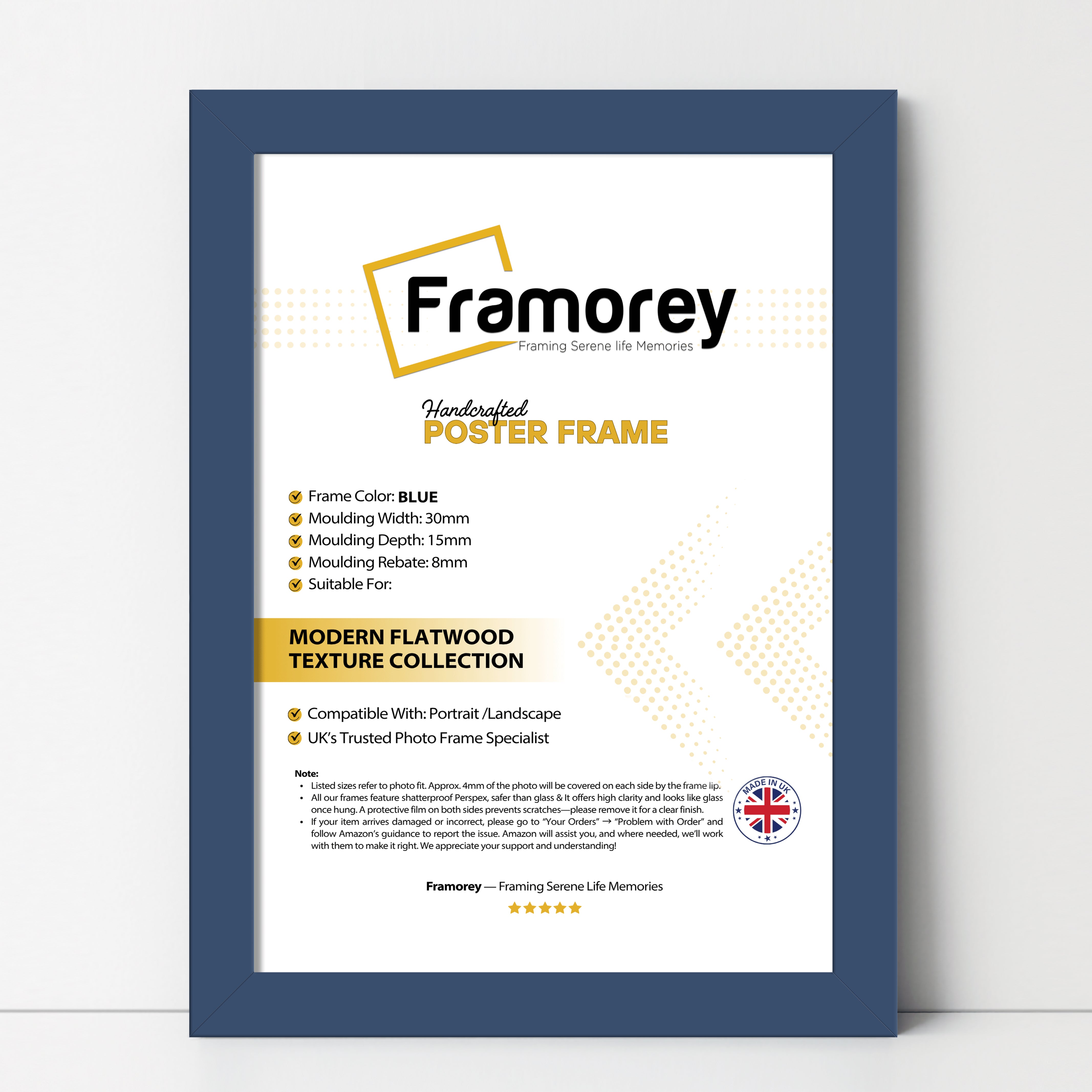 Blue Picture Frame, Wall Decor Frames