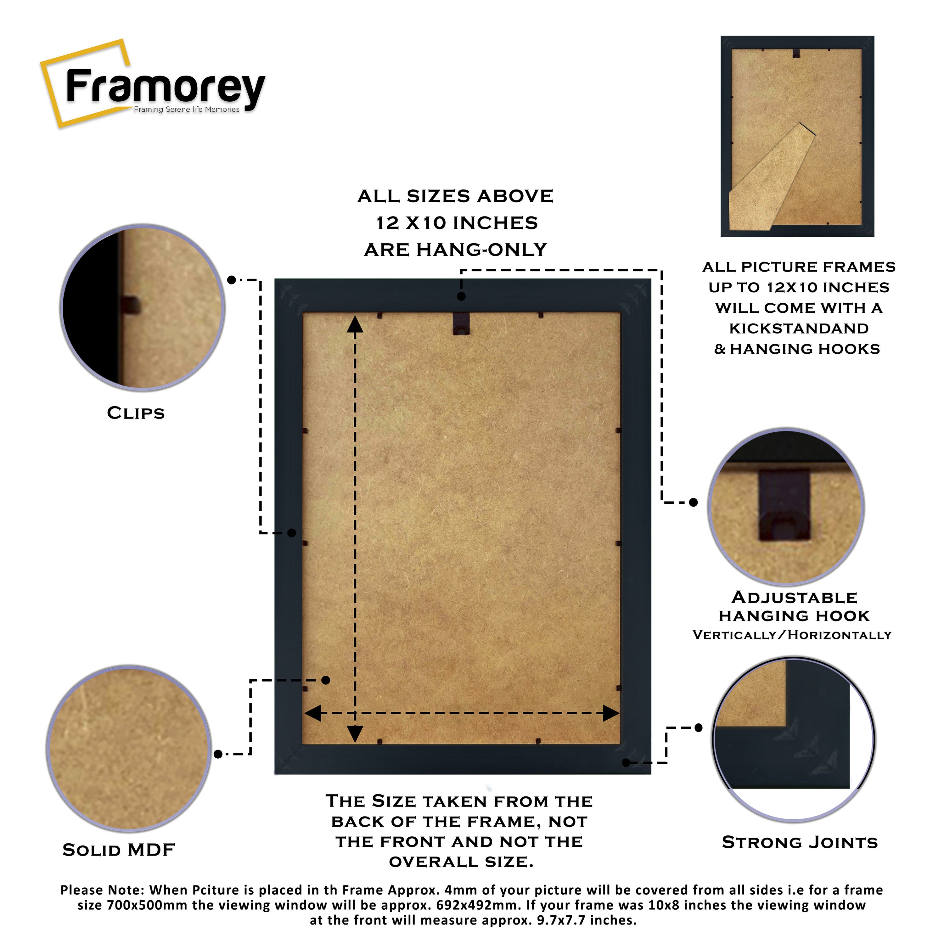 Vintage Distressed Blue Photo Frames Wall Art Frame With White Mount