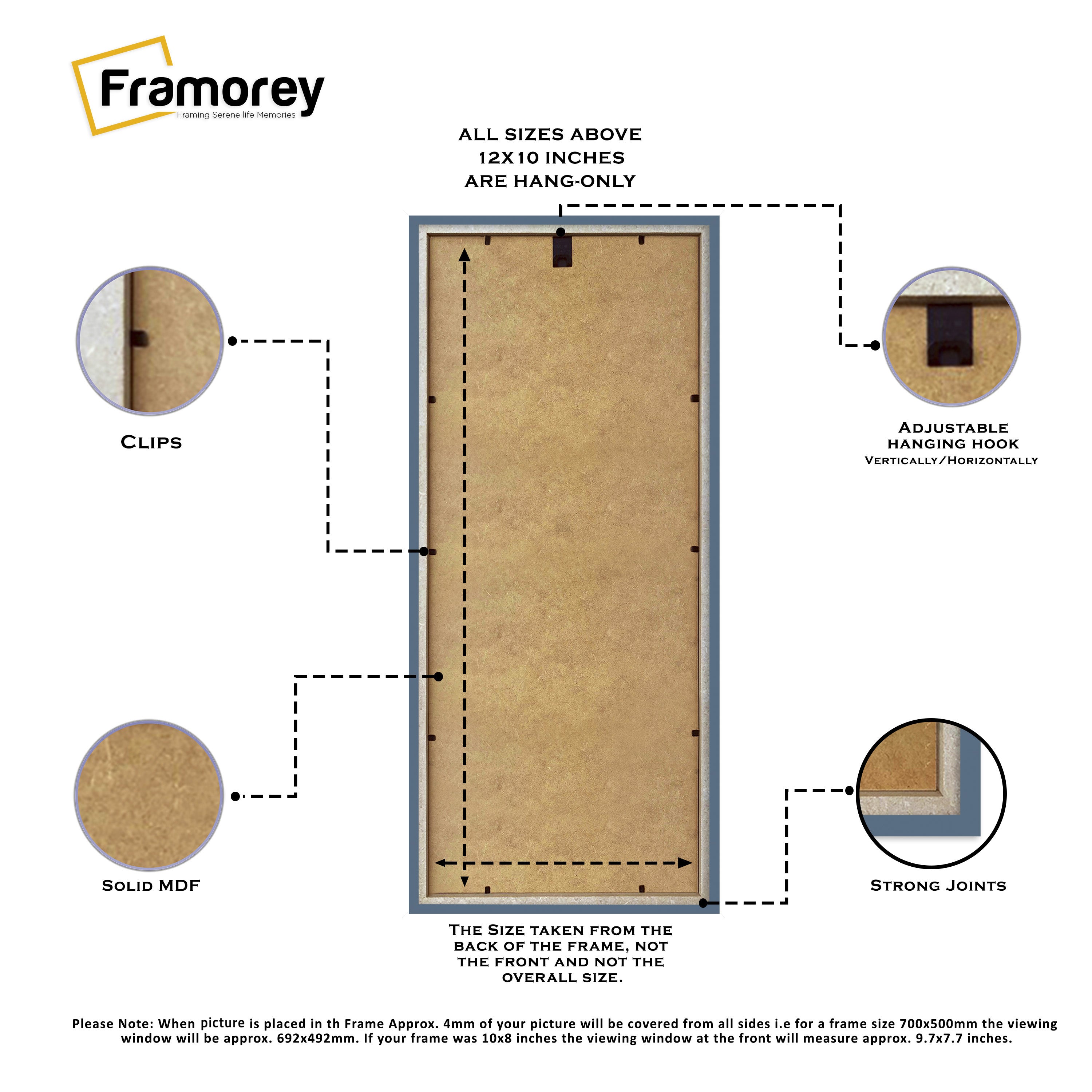Thin Matt Dark Grey Panoramic Picture Frame Poster Frames