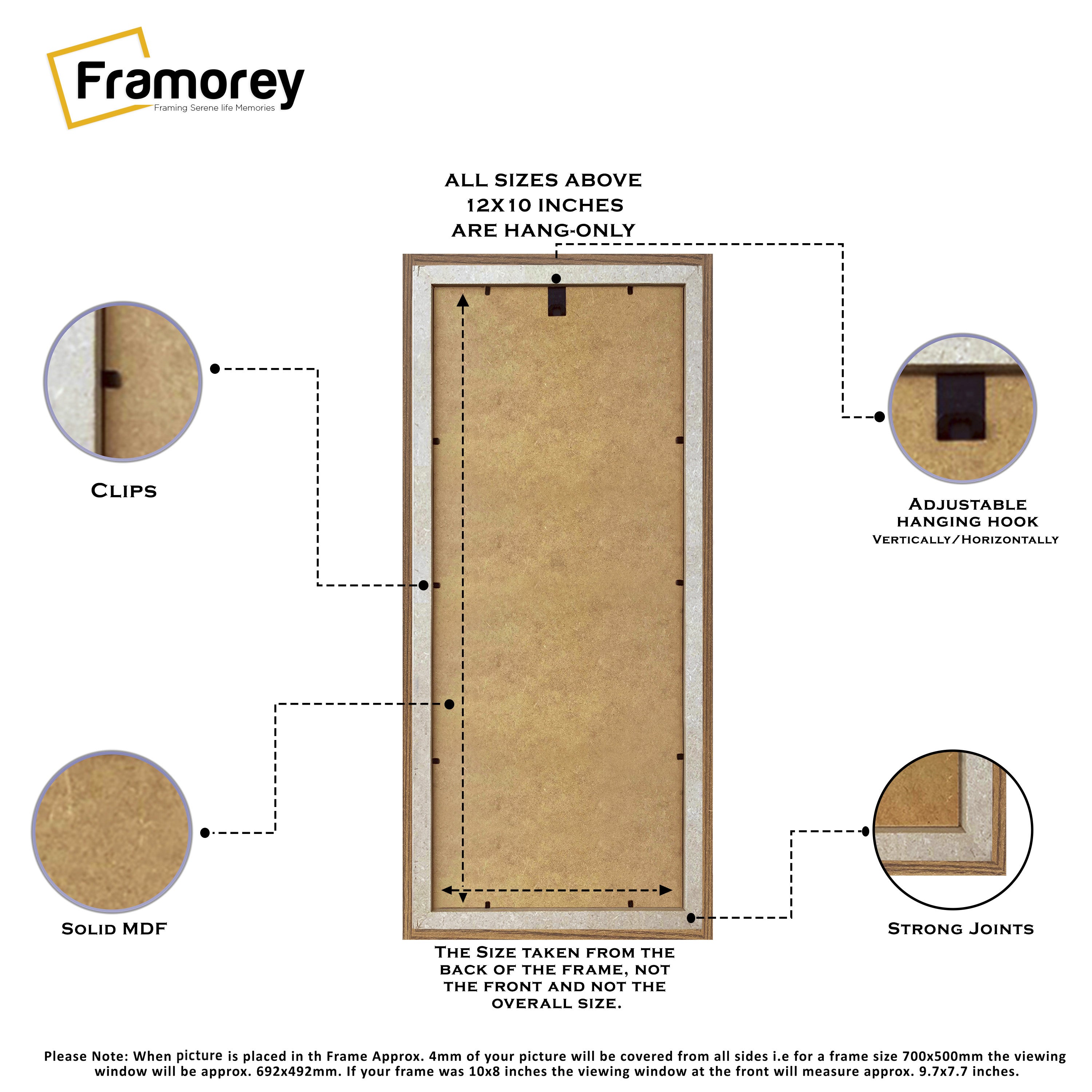 Swept Style Panoramic Walnut Picture Frame Wall Décor Photo Frame