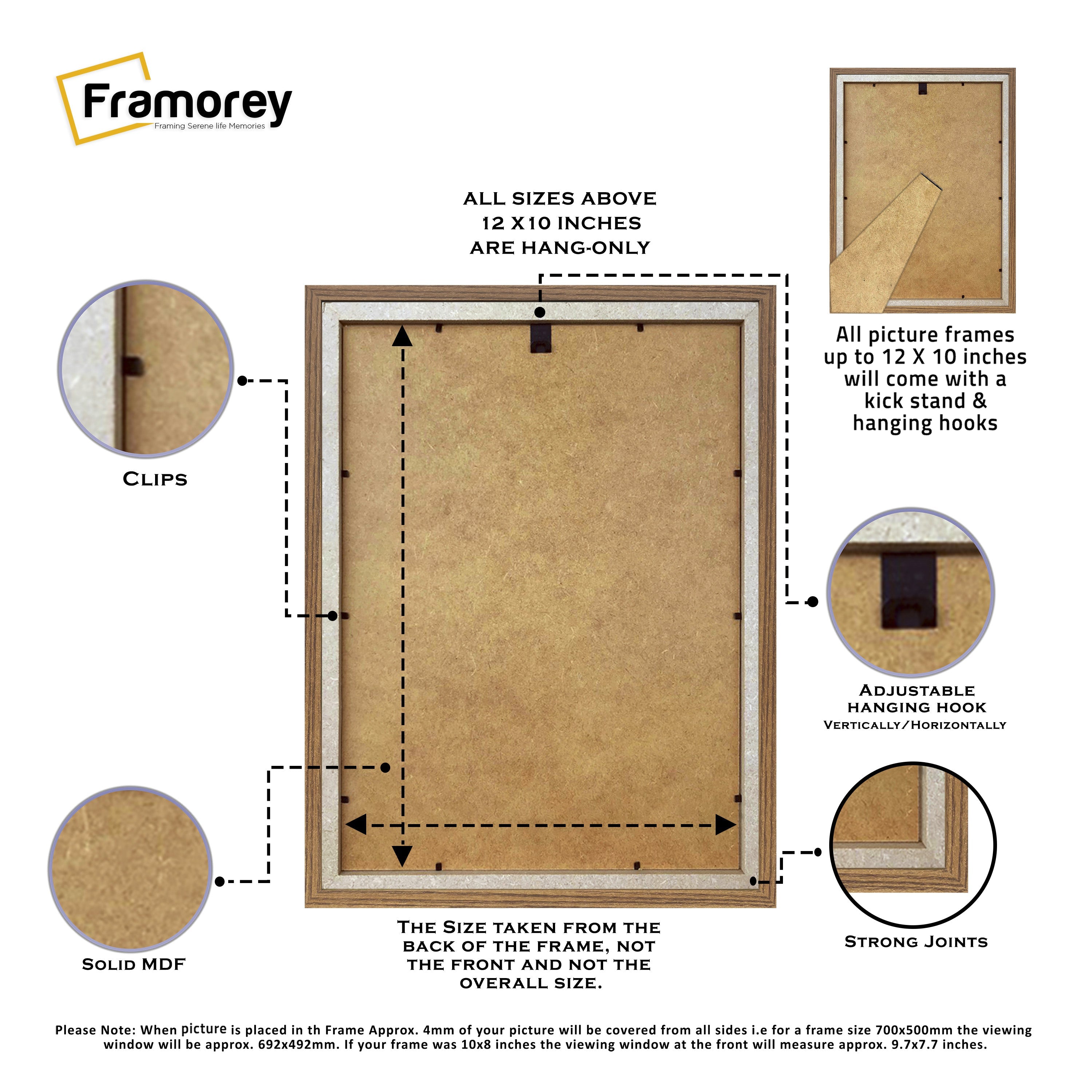 Dark Oak Photo Frame Backside View
