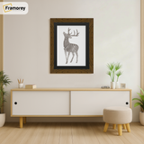 Dark Oak Photo Frame With Mount Hanged on Wall